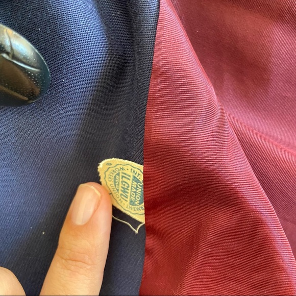 vintage Navy Blue Double Breasted Trench - Picture 4 of 4